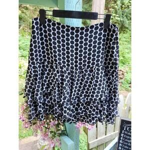 White House Black Market Polka Dot Peplum Skirt | Size 8 | Black White